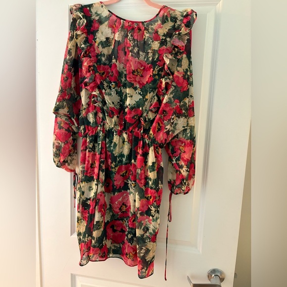 H&M Floral Green Ruffle Mini Dress – M – Excellent Condition - Picture 5 of 16